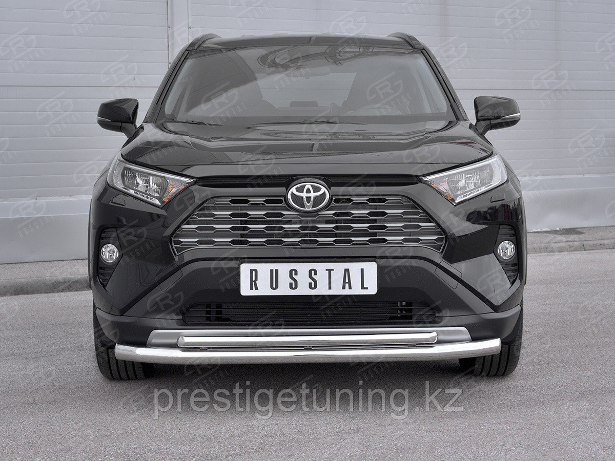 Защита переднего бампера d63 секции-d42 дуга Toyota RAV 4 2019-по н.в, фото 1