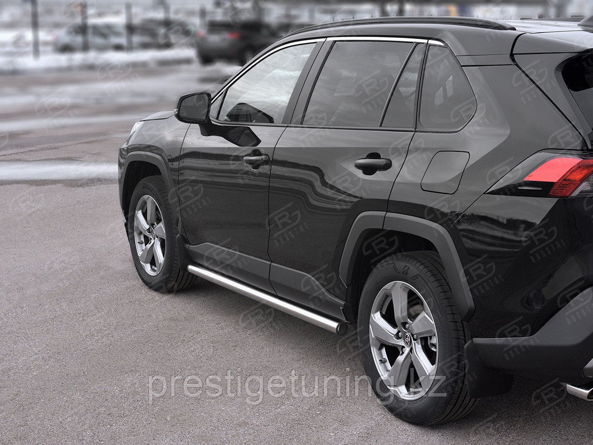Пороги труба d63 (вариант 2) Toyota RAV-4 2019-по н.в, фото 1