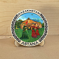 Тарелка деревянная 20 см, с фото Астана 20