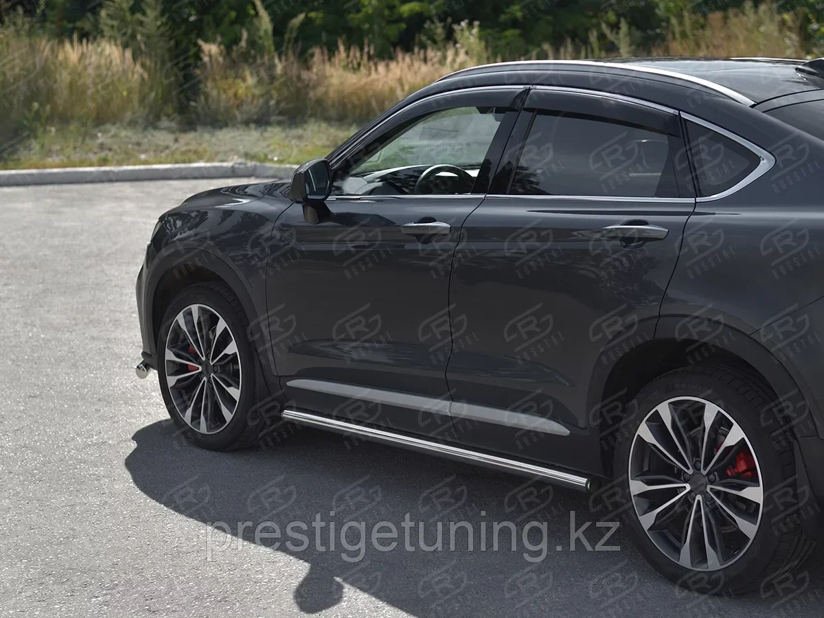 Пороги труба d63 (вариант 2) Geely Tugella 2020-22