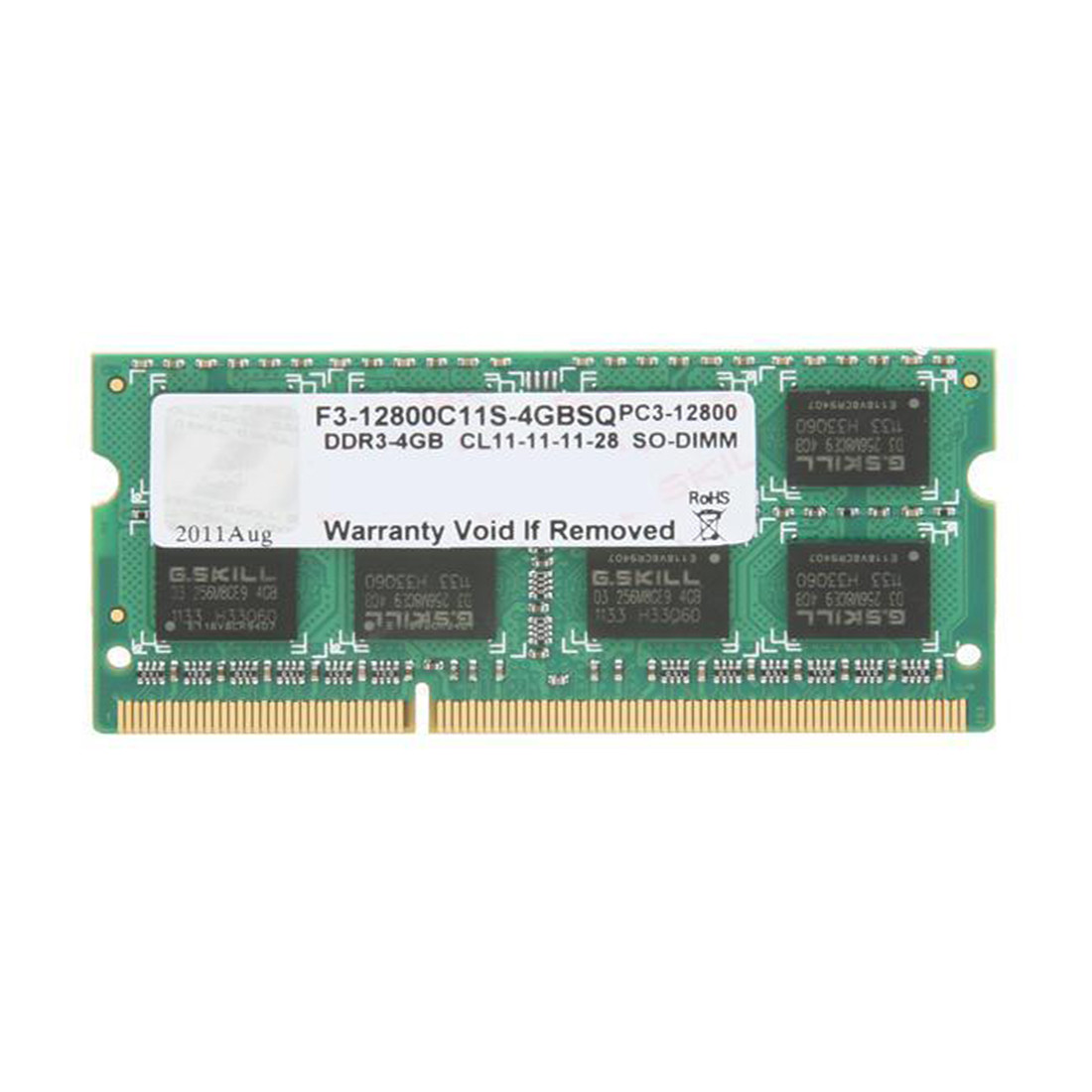Модуль памяти для ноутбука  G.SKILL  F3-12800CL11S-4GBSQ  DDR3  4GB  SO-DIMM
