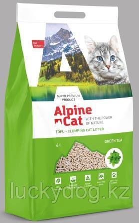 Alpine cat 6л / 2.6 кг ЗЕЛЕНЫЙ ЧАЙ КЛАССИК (гранулы) КОМКУЮЩИЙ НАПОЛНИТЕЛЬ ТОФУ