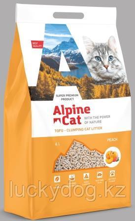 Alpine cat 6л / 2,6кг Персик (гранулы) КОМКУЮЩИЙ НАПОЛНИТЕЛЬ ТОФУ