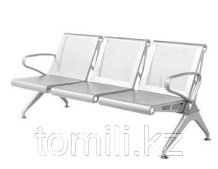 «Скамья СT-3/Y34B» для зала ожидания 3-х местная (сталь) с подлокотниками, без обивки, фото 1