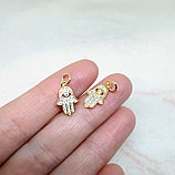 Навеска Хамса с фианитами, 12×8мм, фото 2