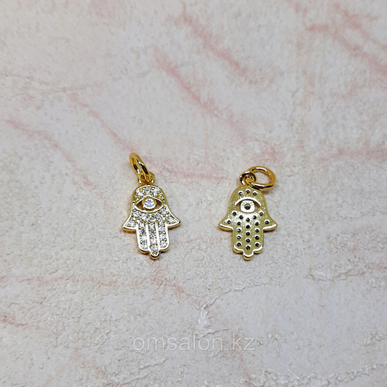 Навеска Хамса с фианитами, 12×8мм, фото 1