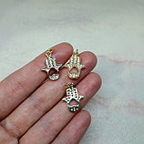 Навеска Хамса с фианитами, 15×12мм, фото 2