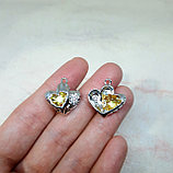 Навеска Сердце, с фианитами, 15×18мм, фото 2