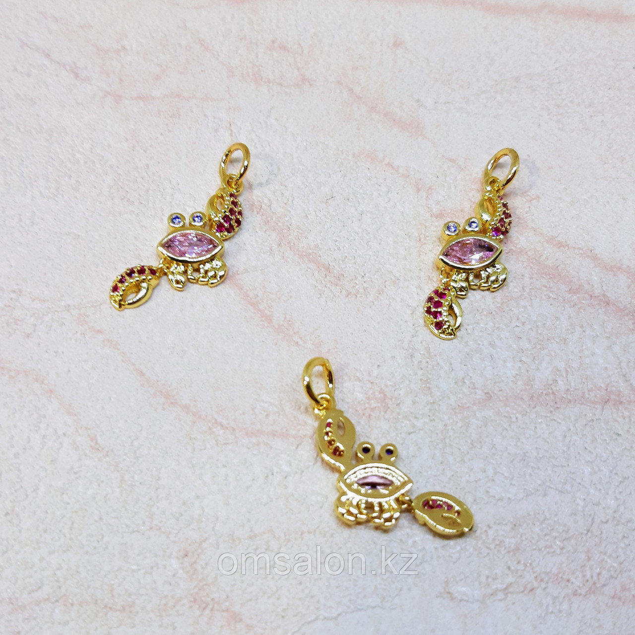Навеска Краб с фианитами, 20×8мм, фото 1