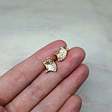 Навеска Морская раковина с фианитами, 10×10мм, фото 2