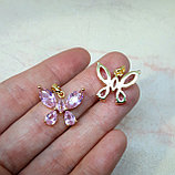 Навеска Бабочка с фианитами, 18*15мм, фото 2