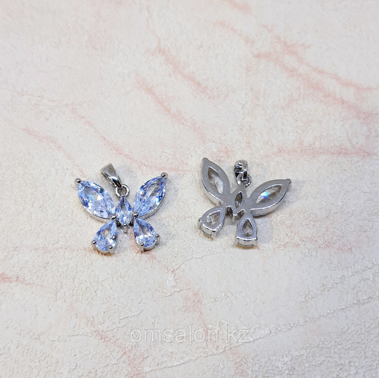 Навеска Бабочка с фианитами, 18*15мм, фото 1