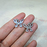 Навеска Бабочка с фианитами, 18*15мм, фото 2