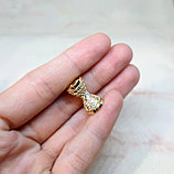 Бусина разделитель с фианитами, 17х10мм, фото 2