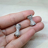 Бусина разделитель с фианитами, 17х10мм, фото 2