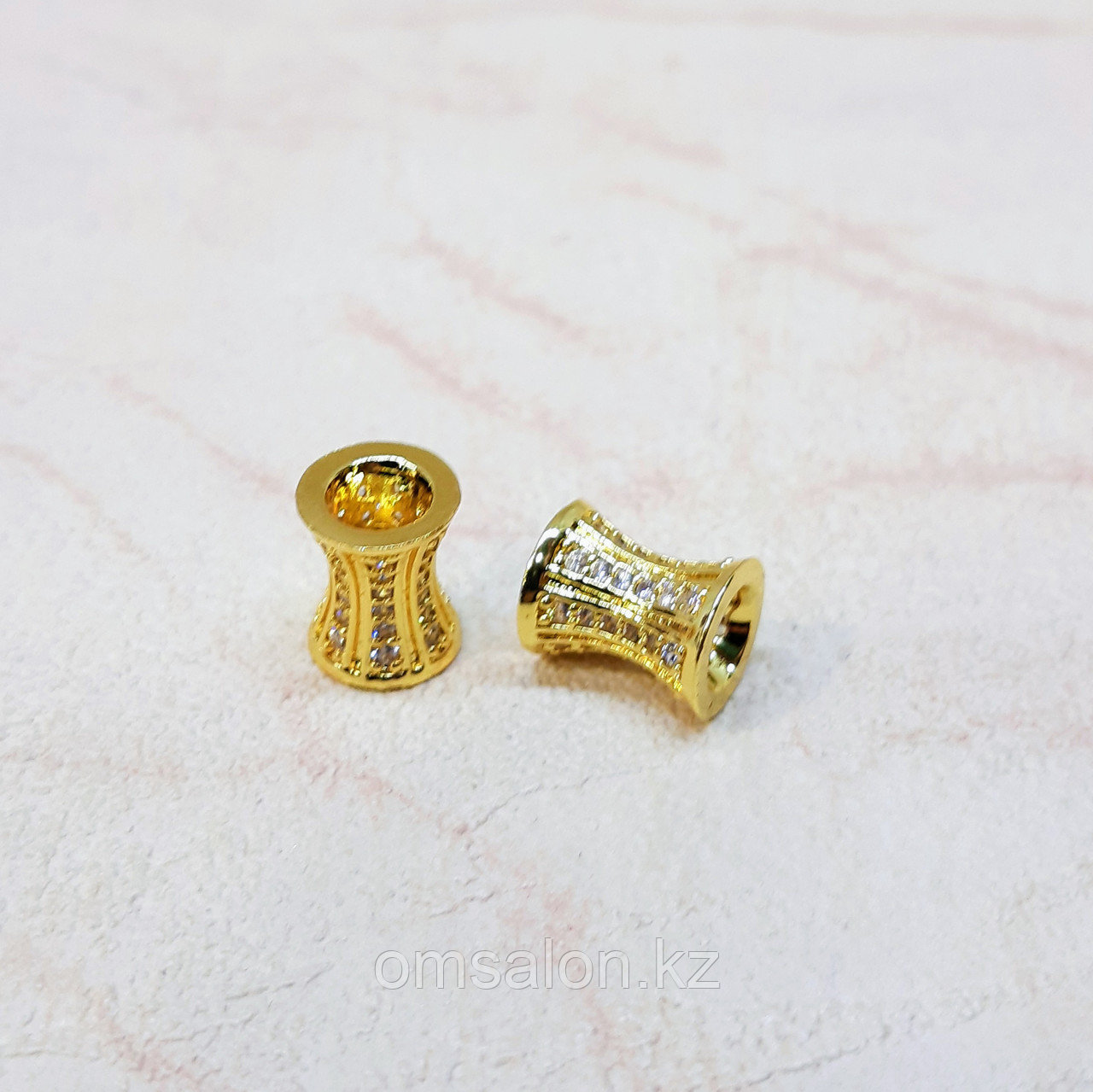 Бусина разделитель с фианитами, 10х8мм, фото 1