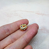 Бусина с фианитами, 13х11х7мм, фото 2