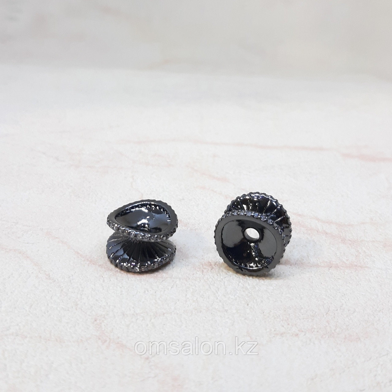 Бусина разделитель с фианитами, 13х9мм, фото 1