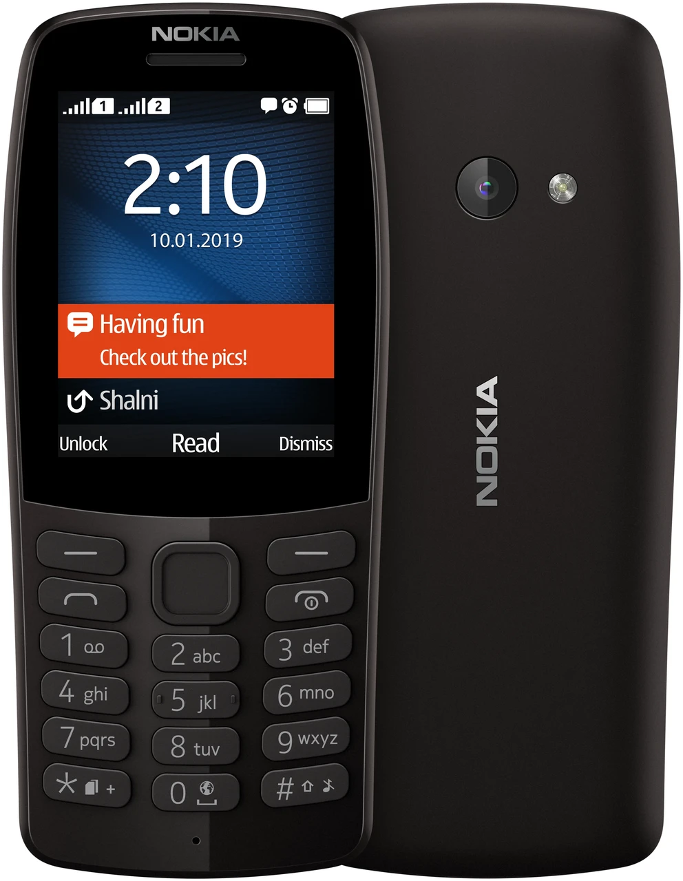 Nokia TA-1139 телефон NOKIA 210 DS 4G, BLACK, 2 SIM, 16 MB - фото 1 - id-p106325383