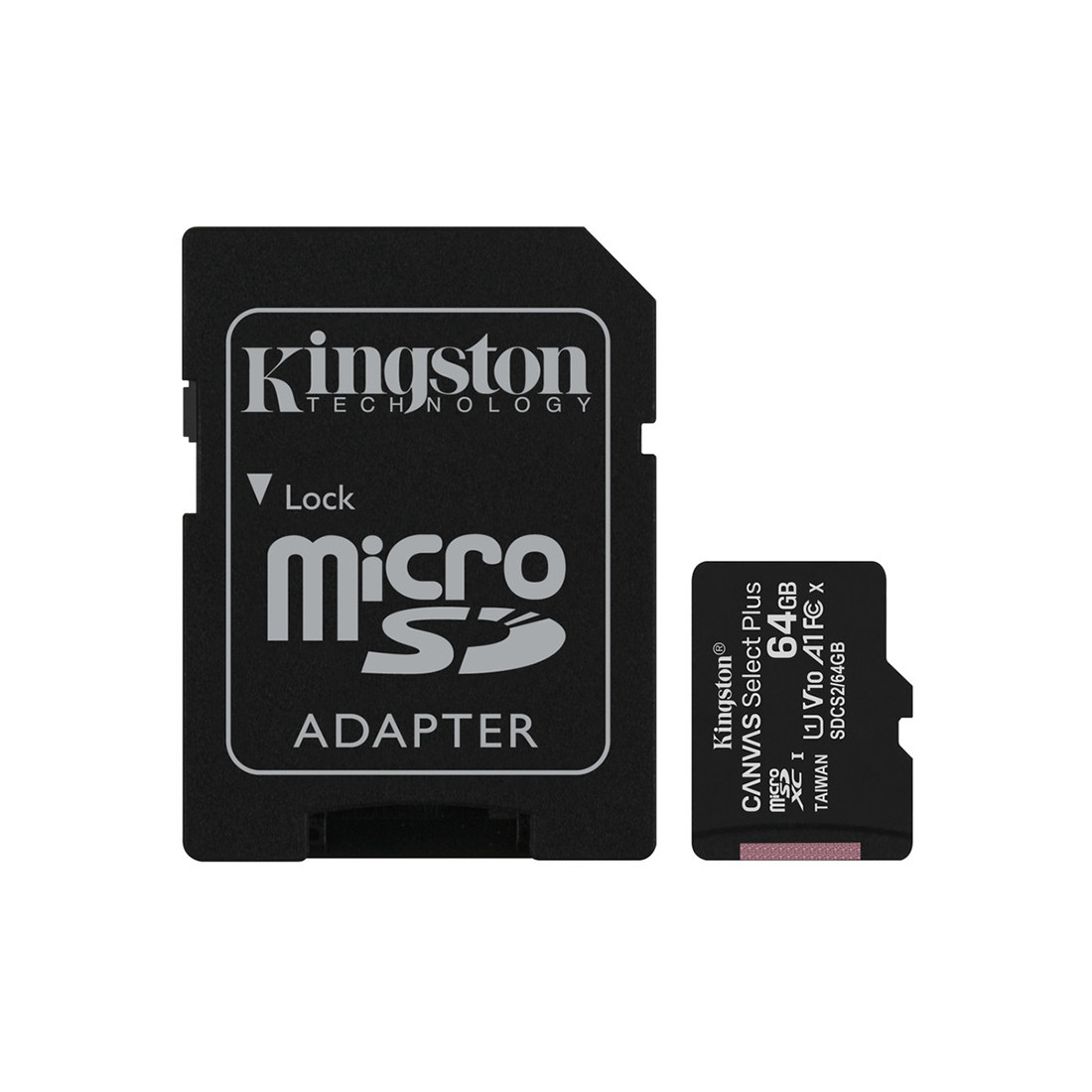 Карта памяти  Kingston  SDCS2/64GB  MicroSDXC 64GB  Canvas Select Plus  Class 10  с адаптером SD