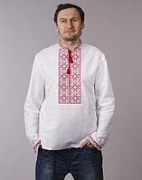 Украинская вышиванка мужская Віктор хлопок белый