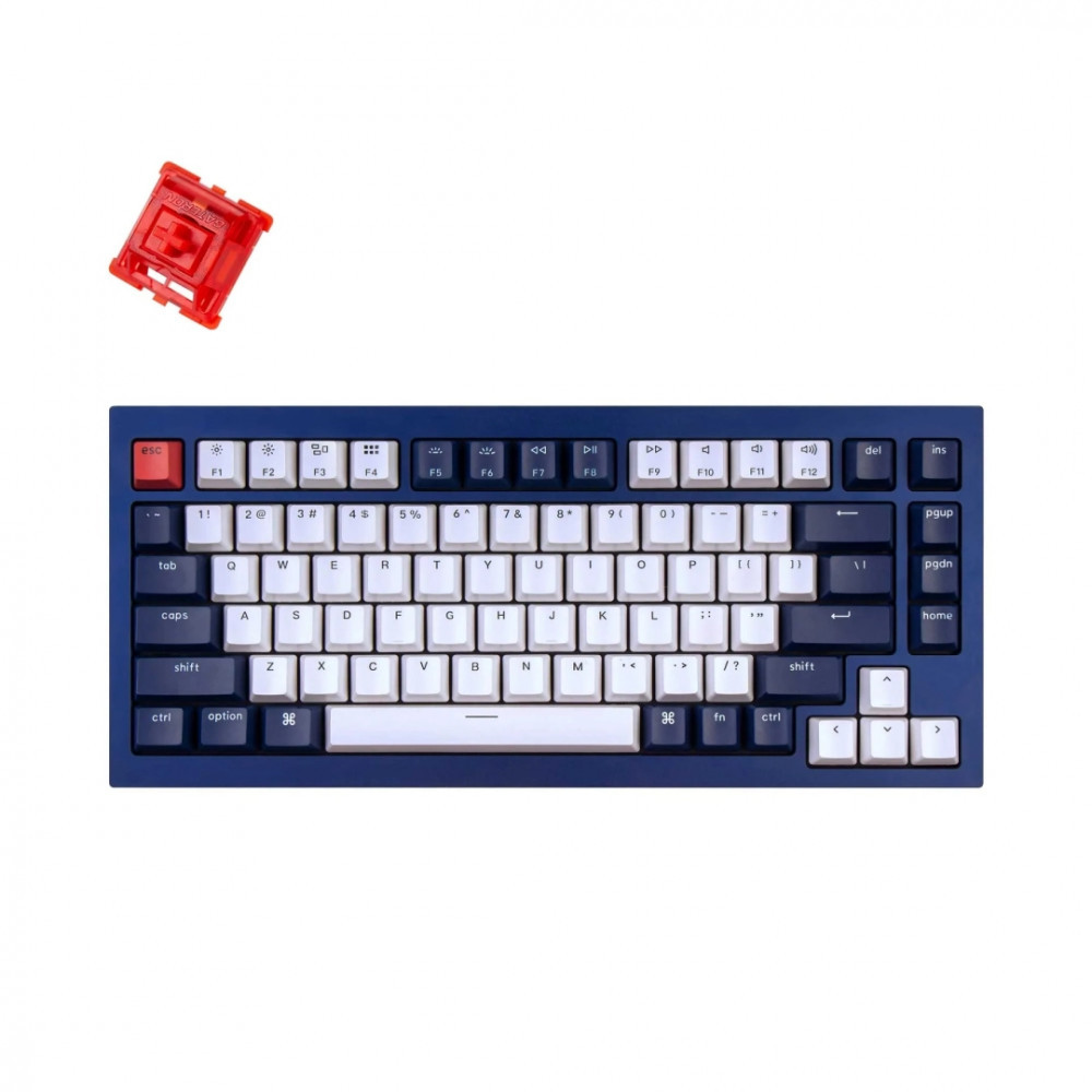Клавиатура Keychron Q1 QMK HotSwappable Gateron Phantom Red RGB Knob Navy