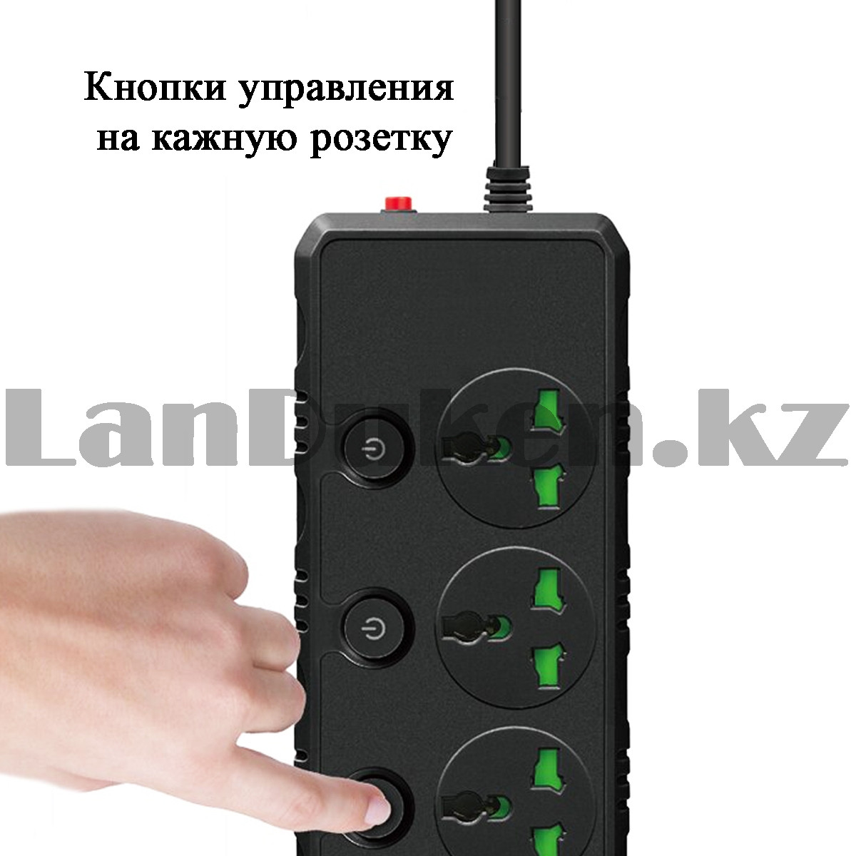 Удлинитель сетевой фильтр 3 розеток 4 USB с кнопкой выключения 3000W 3 ...