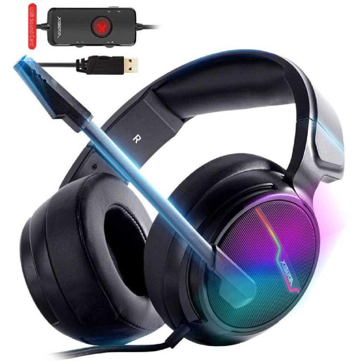 Проводная гарнитура Xiberia V20, USB, чёрный