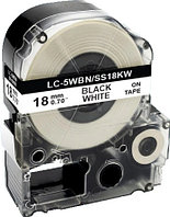 Картридж LC-5WBN для Epson LabelWorks LW-300, LW-400 (лента) ,черный на белом(18mmx8m)