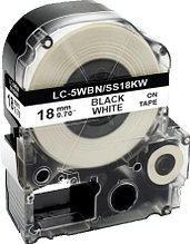 Картридж LC-5WBN  для Epson LabelWorks LW-300, LW-400 (лента) ,черный на белом(18mmx8m)
