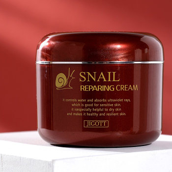 JIGOTT Восстанавливающий крем с улиточным муцином для лица Snail Reparing Cream 100 ml