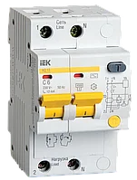 Дифференциальный автоматический выключатель АД12 2Р 6А 10мА IEK