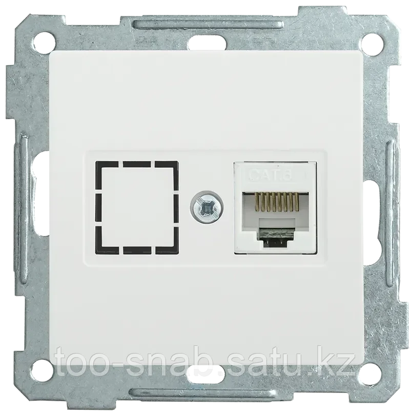 Розетка компьютерная РК11-1-Б RJ45 Cat6 BOLERO белый IEK - фото 1 - id-p106349732