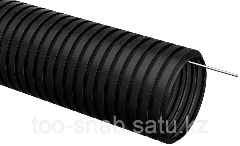 Труба гофрированная ПНД d=40мм с зондом черная (15м) IEK - фото 1 - id-p106349249