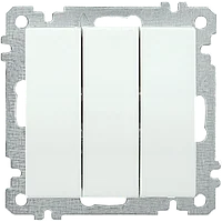Выключатель 3-клавишный ВС10-3-0-Б 10А BOLERO белый IEK