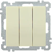 Выключатель 3-клавишный ВС10-3-0-Б 10А BOLERO кремовый IEK