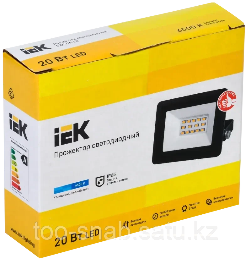 Прожектор светодиодный СДО 06-20 IP65 6500K черный IEK - фото 2 - id-p106352237