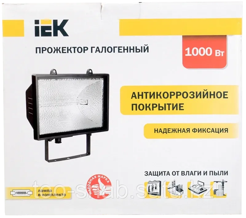 Прожектор галогенный ИО1000 IP54 черный IEK - фото 3 - id-p106352276
