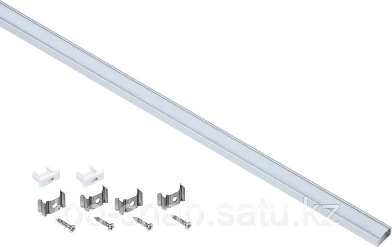 Профиль алюминиевый для светодиодной ленты 1607 накладной прямоугольный 2м с комплектом аксессуаров (опал) IEK - фото 1 - id-p106352288