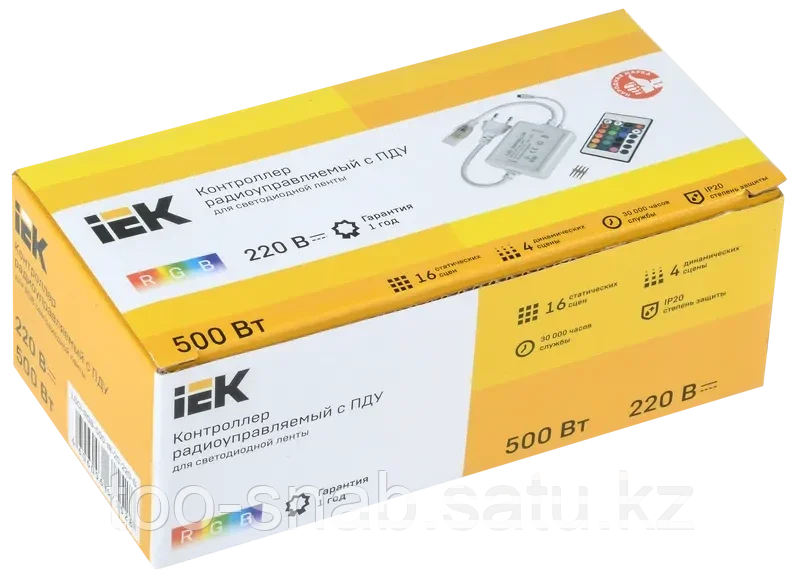 Контроллер с ПДУ ИК RGB 3 канала 220В 1А 500Вт IEK - фото 3 - id-p106352309