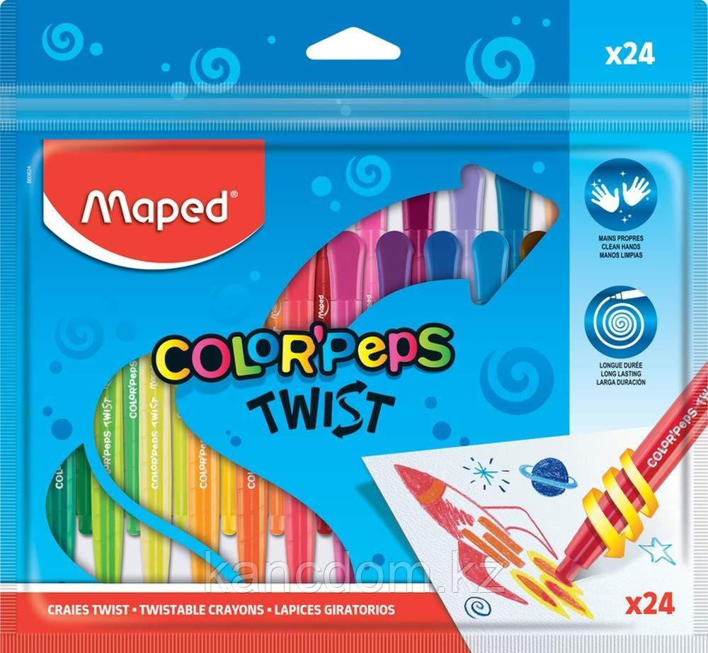 Мел восковой 24 цв Maped Color Peps Twist 860624