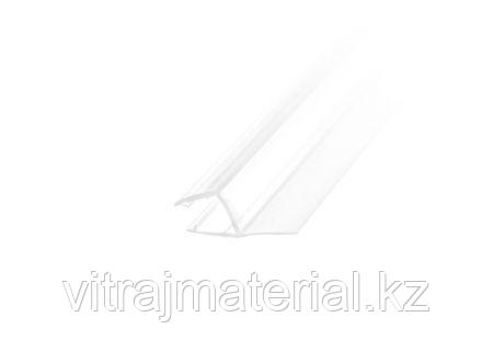 Профиль DG-2 уплотнительный прозрачный белый для душевой с хлястиком 25мм. | 2200мм.| FGD-89.3CL