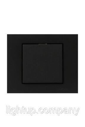 Выключатель 1 клав. Дымчатый , Графит , Черный GRANO, фото 1