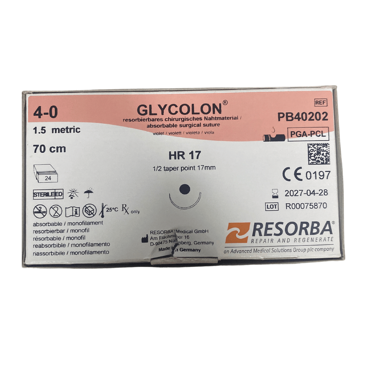 Шовный материал ГЛИКОЛОН (GLYCOLON) - нить хирургическая, USP 4-0(М1.5), HR 17 мм, 1/2, 70 cм. - фото 2 - id-p106361175
