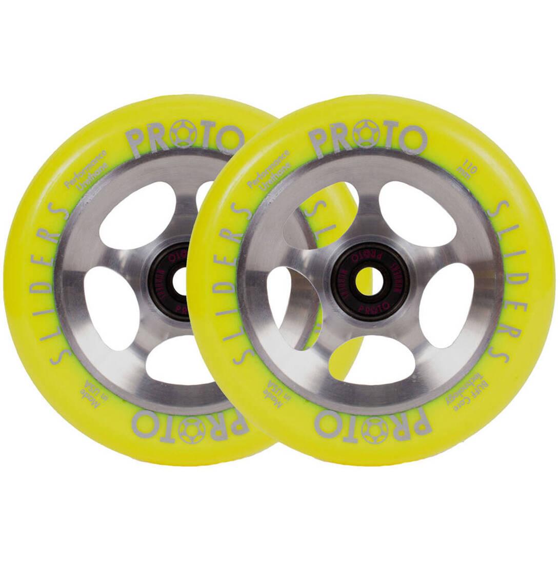 Колеса Proto Sliders Starbright Pro Scooter Wheels 2-Pack Yellow On Raw, фото 1