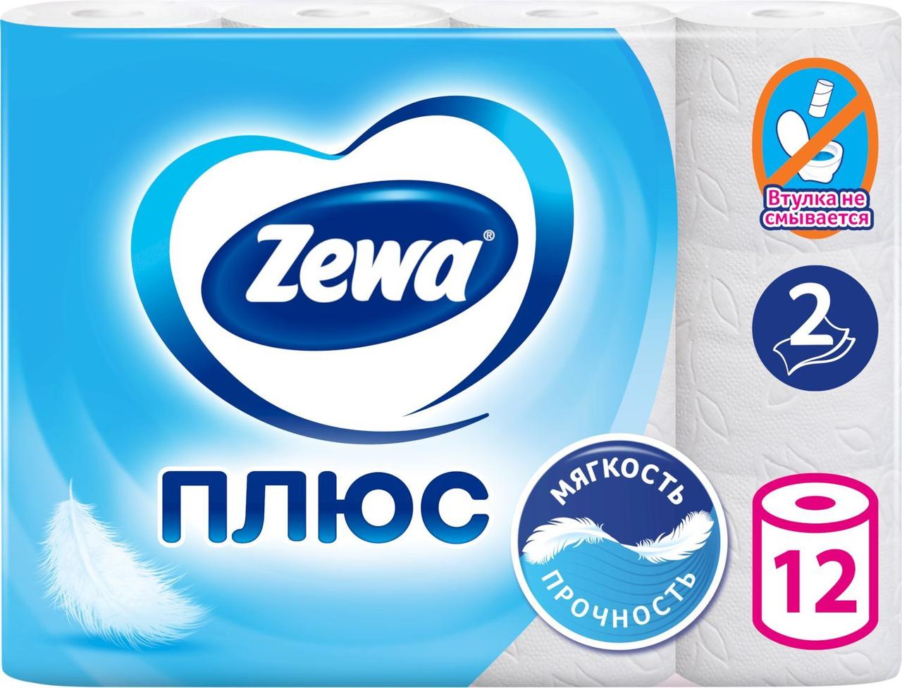 Бумага туалетная Zewa Plus, 12 рулонов