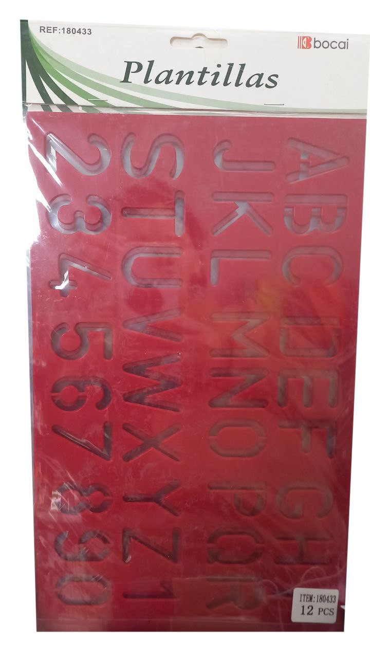 Трафарет пласт. "Буквы и цифры" лат. Bocai 180433 ассорти - фото 1 - id-p106361426