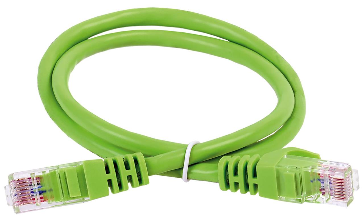 ITK Коммутационный шнур (патч-корд) кат.5E UTP LSZH 0,5м зеленый - фото 1 - id-p106366265