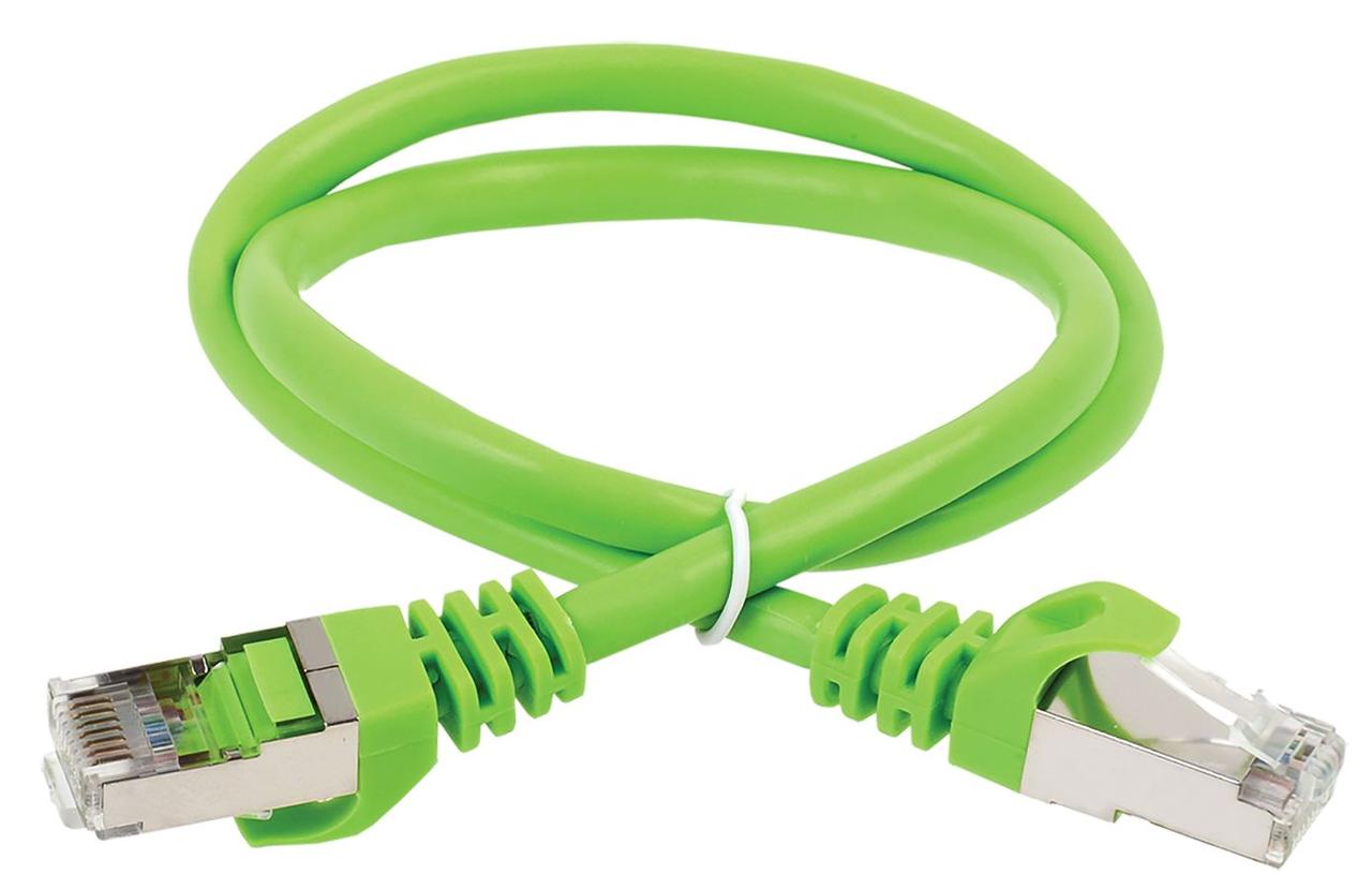 ITK Коммутационный шнур (патч-корд) кат.6A S/FTP LSZH 1м зеленый