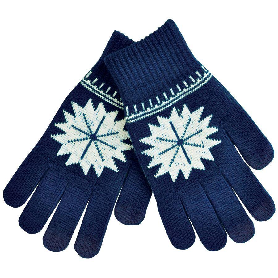 Перчатки для сенсорных экранов  "Снежинка", Темно-синий, -, 20600 24